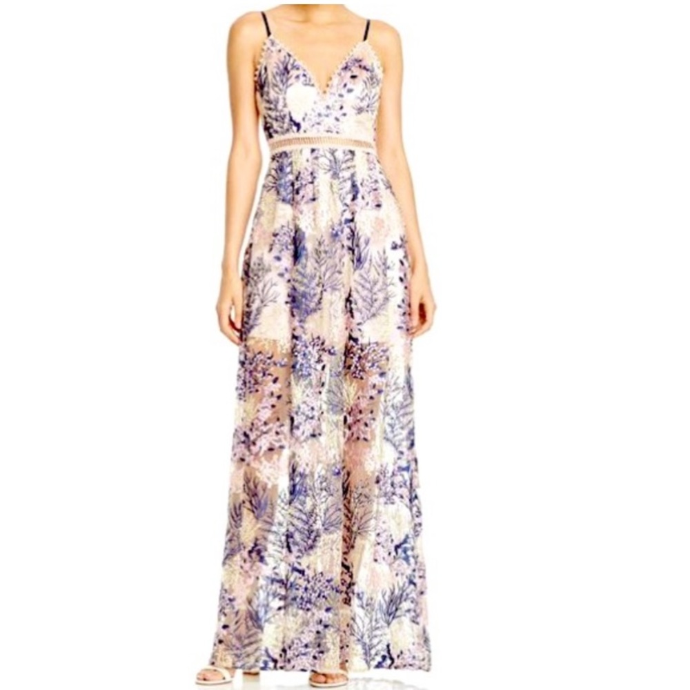 Aqua Embellished Maxi Dress